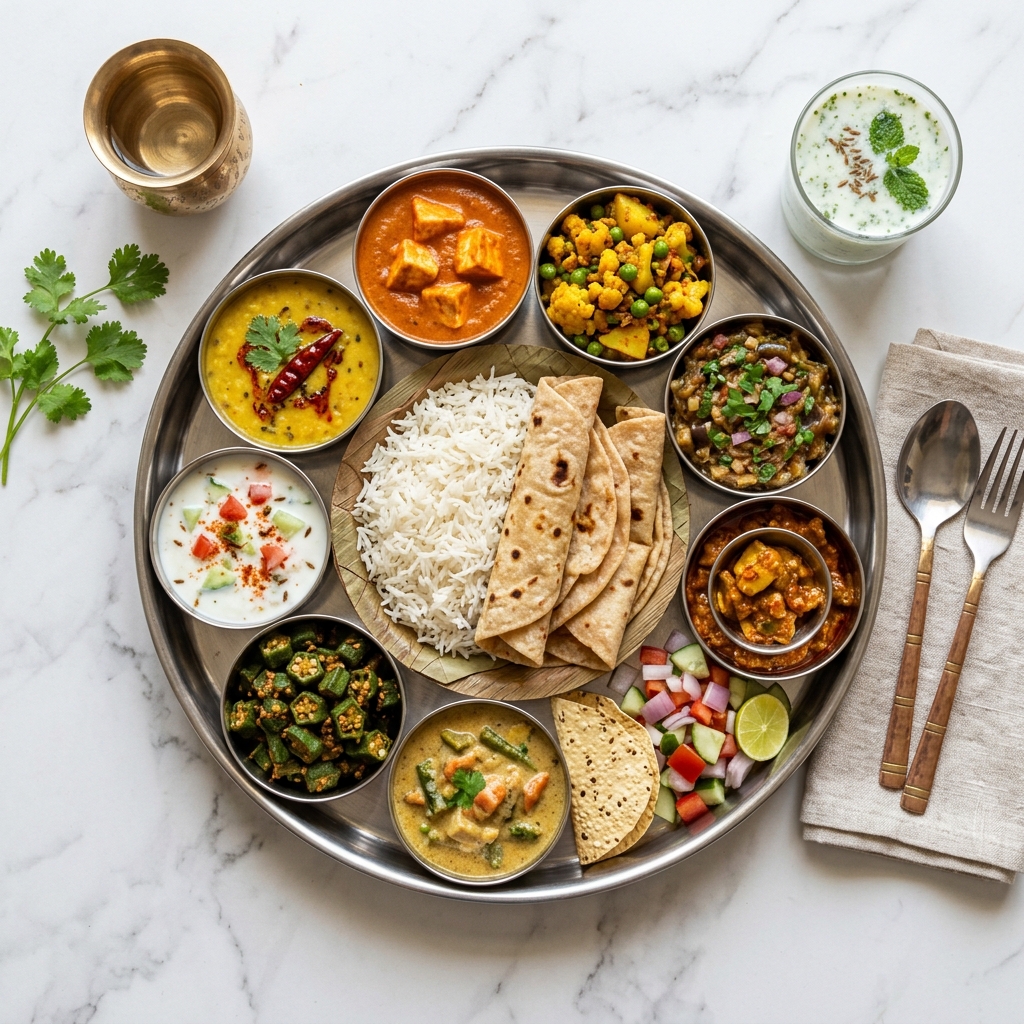 Indian veg thali meal